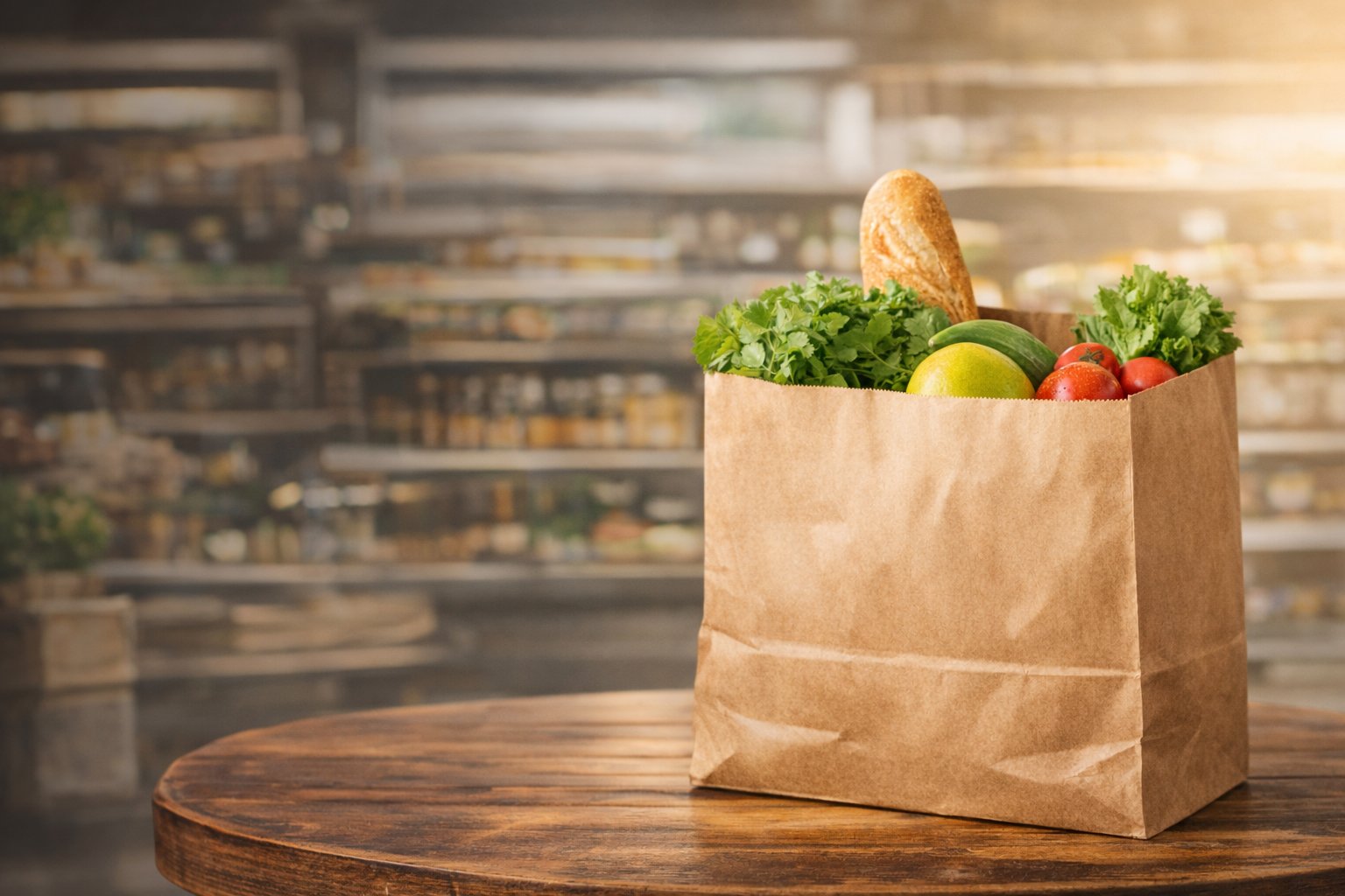 Kraft paper grocery bags